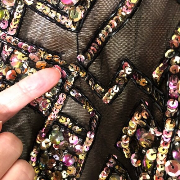 Alyce Claudine Sequin Geometric Mini Strapless Dress 2269 - Picture 1 of 7